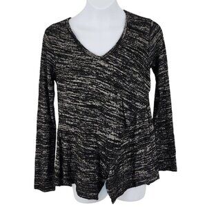 Girls People's Project LA Soft Faux Wrap Sweater V-Neck Large 14-16 Black White